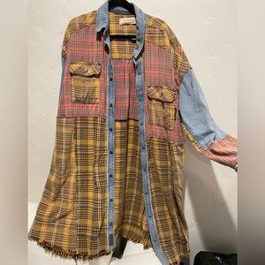 Free People oversized plaid top